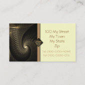 Goldener Faden-Spirale-Fraktal-Kunst Visitenkarte (Rückseite)