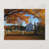 Goldener Fall Aussicht auf die Kirche vom Friedhof Postkarte (Vorderseite)