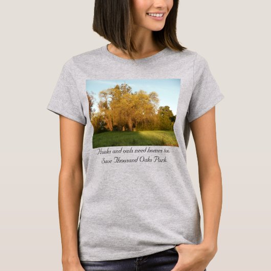 Goldener Fall Tausend Oaks Park Baum T-Shirt (Vorderseite)