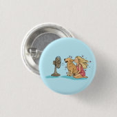 Goldener Fan Mädchen Button (Vorne & Hinten)