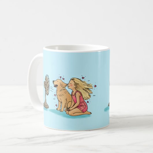 Goldener Fan Mädchen Kaffeetasse (Vorderseite Links)