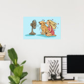 Goldener Fan Mädchen Poster (Heimbüro)