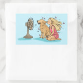 Goldener Fan Mädchen Rechteckiger Aufkleber (Tasche)
