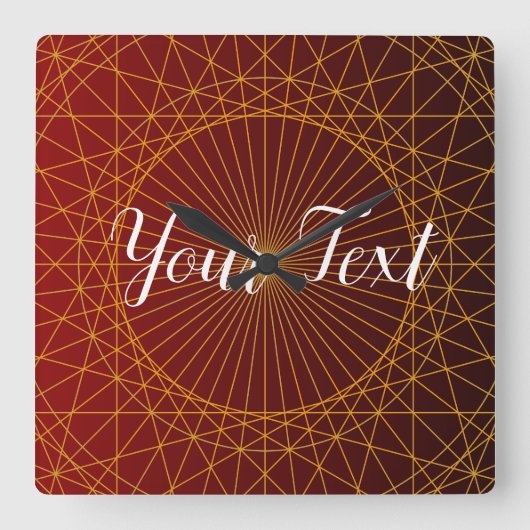 Goldener Farbverlauf Mandala Treppe Quadratische Wanduhr (Vorderseite)