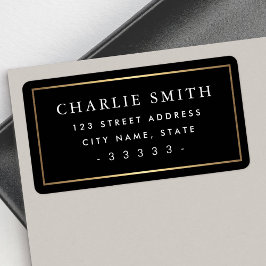 Goldener Farbverlauf schwarze große Rücksendeadres Adressaufkleber