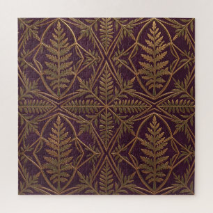 Goldener Farn Verzierte Geometrische Purpur Puzzle