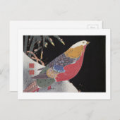 Goldener Fasan im Schnee, Jakuchū Postkarte (Vorne/Hinten)