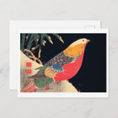Goldener Fasan im Schnee von Ito Jakuchu Postkarte (Vorne/Hinten)