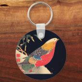 Goldener Fasan im Schnee von Ito Jakuchu Schlüsselanhänger (Vorderseite)
