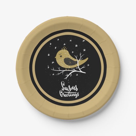 Goldener Feiertag Spaß Pappteller (Vorderseite)