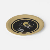 Goldener Feiertag Spaß Pappteller (Schrägansicht)