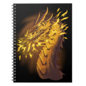 Goldener Feuer-Drache Notizblock (Vorderseite)