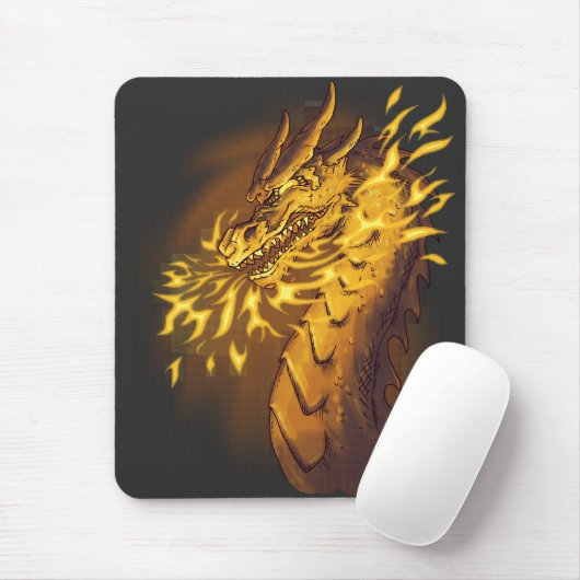 Goldener Feuerdrache Mousepad (Mit Mouse)