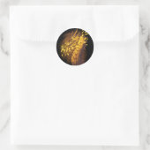 Goldener Feuerdrache Runder Aufkleber (Tasche)