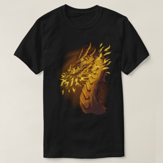 Goldener Feuerdrache T-Shirt (Design vorne)