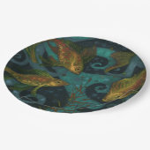 Goldener Fisch, Fischgerichte, Unterwasserkunst Sc Pappteller (Schrägansicht)