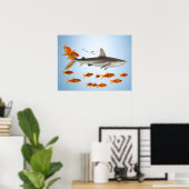 Goldener Fisch und Hai Poster (Heimbüro)