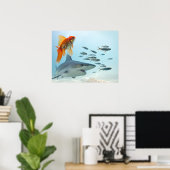 Goldener Fisch und Hai Poster (Heimbüro)