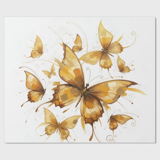 Goldener Flug Geschenkpapier (Flach)