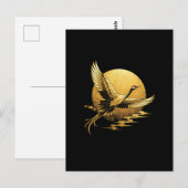 Goldener Flug Postkarte (Vorne/Hinten)