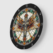 Goldener Flügelkreuz Große Wanduhr (Winkel)