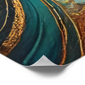 Goldener Fluss Abstrakt Mauer Kunst - Moderne Zuha Poster (Ecke)