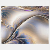 Goldener Fluss - Abstraktes Blau und Gold Fluid Ar Fleecedecke (Vorderseite (Horizontal))