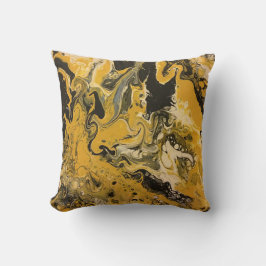 Goldener Fluss - Akrylturlackierung als Bild Kissen