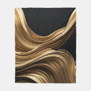 Goldener Fluss auf schwarzer Luxus-Fleece-Decke Fleecedecke