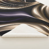 Goldener Fluss - Luxuriöses Schwarz und Gold Abstr Sherpadecke (3/4)