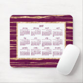 Goldener Foil Jährlicher Kalender 2017 Magenta-Mau Mousepad (Mit Mouse)