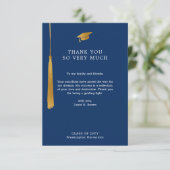 Goldener Foil Tassel Einfache formale Blauer Absch Dankeskarte (Stehend Vorderseite)