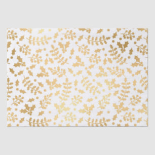 Goldener Foil & White Holly Winter Weihnachten Seidenpapier