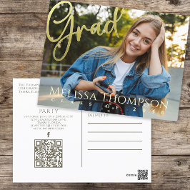 Goldener Foto Abschluss Einladung Postkarte