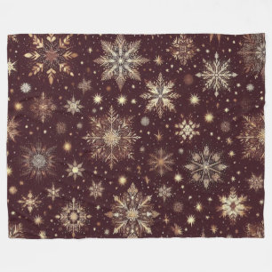 Goldener Frost Festivals Snowflake Wunderland Fleecedecke