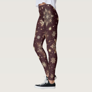 Goldener Frost Festivals Snowflake Wunderland Leggings