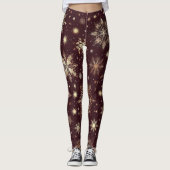Goldener Frost Festivals Snowflake Wunderland Leggings (Vorderseite)