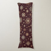 Goldener Frost Festivals Snowflake Wunderland Seitenschläferkissen (Vorderseite Vertikal)