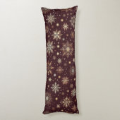 Goldener Frost Festivals Snowflake Wunderland Seitenschläferkissen (Rückseite (Vertikal))