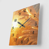 Goldener Frost Quadratische Wanduhr (Winkel)