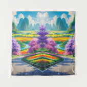 "Goldener Frühling - Landschaftliche Natur Wandteppich (Vorderseite)