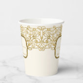 Goldener Fünfzigjähriger Goldener Glitzer Pappbecher (Links)