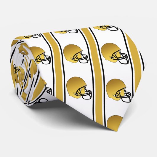 Goldener Fußballhelm mit schwarzem Streifen Krawatte (Gerollt)