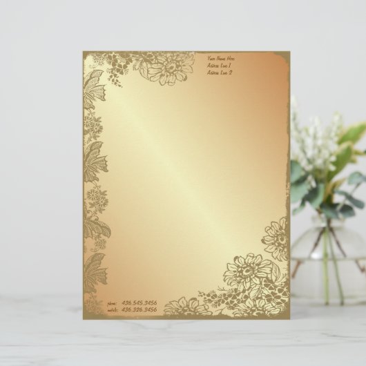 Goldener Garten Briefkopf (Stehend Vorderseite)