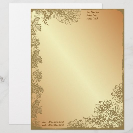 Goldener Garten Briefkopf (Vorne/Hinten)