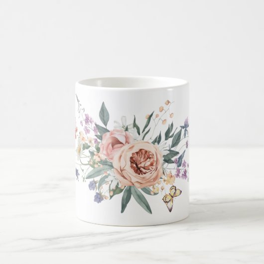 Goldener Garten | Chic Girly Blume Tasse (Mittel)