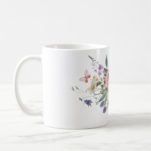 Goldener Garten | Chic Girly Blume Tasse (Links)