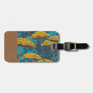 Goldener Garten mit blauem Hintergrund Gepäckanhänger