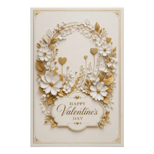 Goldener Garten Valentinstag Eleganz Poster