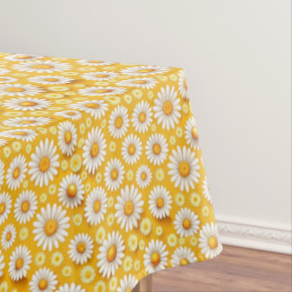 Goldener Gartens mit Gänseblümchen Tischdecke